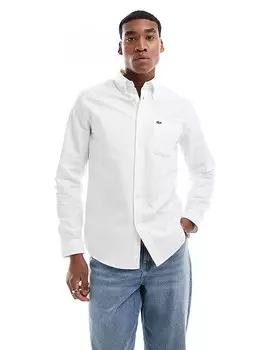 Lacoste – белая рубашка с длинным рукавом