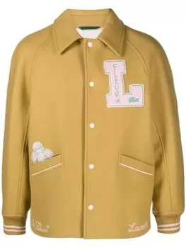 Lacoste бомбер с логотипом из коллаборации с Le Fleur, нейтральный цвет