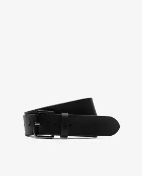 LACOSTE черный кожаный ремень пике, черный