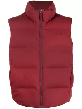 Lacoste дутый жилет с нашивкой-логотипом, красный