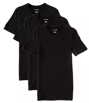 Lacoste Essential Футболки с круглым вырезом, набор из 3 шт., черный