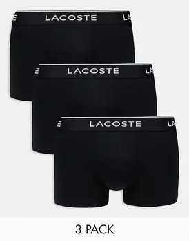 Lacoste Essentials – комплект из 3 пар черных боксеров