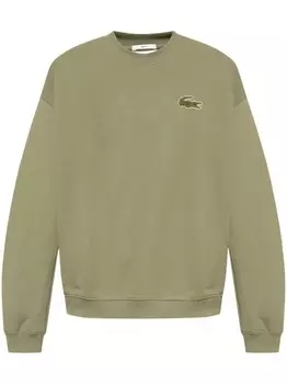 Lacoste флисовая толстовка с надписью, зеленый