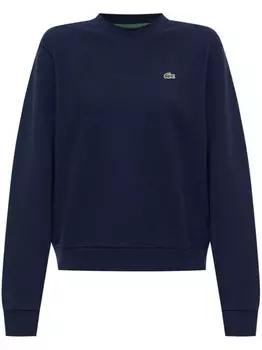 Lacoste флисовая толстовка свободного кроя с круглым вырезом, синий