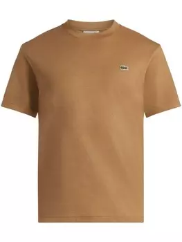 Lacoste футболка с аппликацией логотипа, коричневый