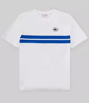 Lacoste Футболка с коротким рукавом и принтом на спине, белый