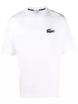 Lacoste футболка с вышитым логотипом, белый