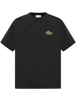 Lacoste футболка с вышитым логотипом, черный