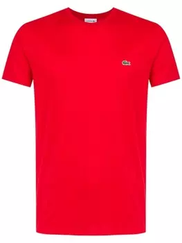 Lacoste футболка с вышитым логотипом, красный