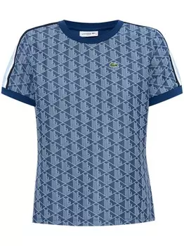 Lacoste футболка с жаккардовой монограммой, синий