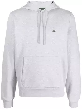 Lacoste худи с нашивкой-логотипом, серый
