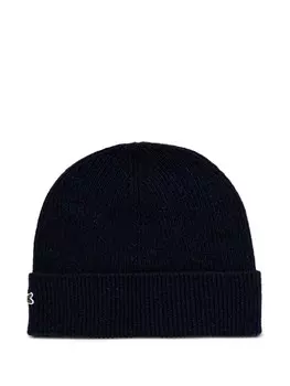 Lacoste комплект из шапки бини и шарфа с аппликацией, синий