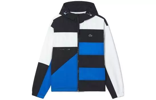 LACOSTE Мужская куртка, цвет Black, white and blue color blocking