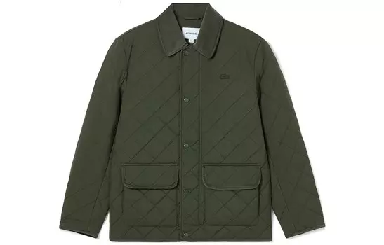 LACOSTE Мужская стеганая куртка, цвет Army Green