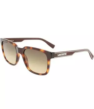 Lacoste Мужские квадратные солнцезащитные очки Havana L967S 55 мм, коричневый