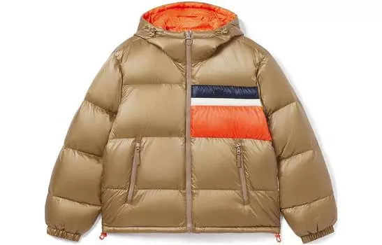 LACOSTE Мужской пуховик, цвет Brown/Orange