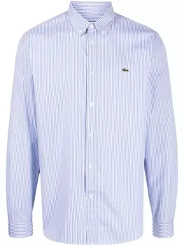 Lacoste полосатая рубашка с нашивкой-логотипом, синий