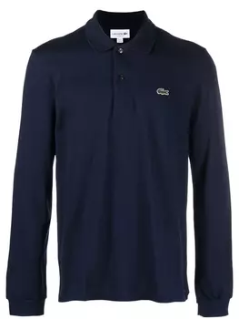 Lacoste рубашка поло с длинными рукавами и нашивкой-логотипом, синий