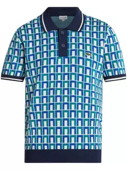 Lacoste рубашка поло с геометричным узором, синий
