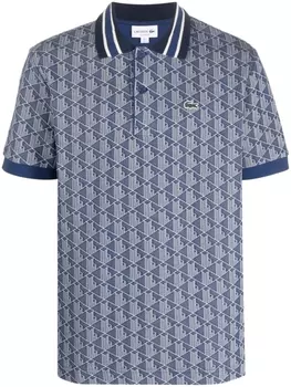 Lacoste рубашка поло с короткими рукавами и монограммой, синий
