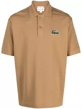 Lacoste рубашка поло с короткими рукавами и нашивкой-логотипом, коричневый
