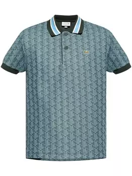 Lacoste рубашка поло с монограммным узором, зеленый