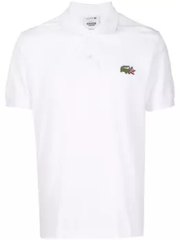 Lacoste рубашка поло с нашивкой-логотипом из коллаборации с Netflix, белый