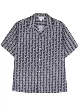 Lacoste рубашка с короткими рукавами и монограммой, синий