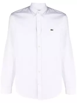 Lacoste рубашка с нашивкой-логотипом, белый