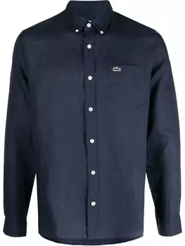 Lacoste рубашка с вышитым логотипом, синий