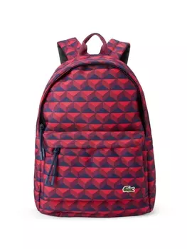 Lacoste рюкзак с геометричным принтом и логотипом, красный
