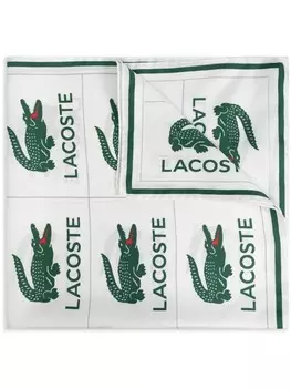 Lacoste шелковый платок с вышивкой, белый