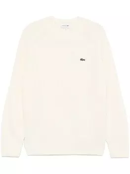 Lacoste свитер с вышитым логотипом, белый