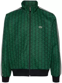 Lacoste толстовка на молнии с монограммой, зеленый