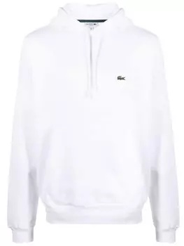 Lacoste толстовка с капюшоном и завязками на шнурке с логотипом, белый