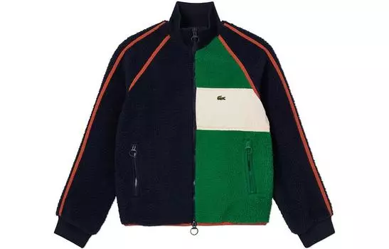LACOSTE Женская куртка, цвет Navy blue/white and green color blocking