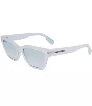 Lacoste Женские матовые прямоугольные солнцезащитные очки L6002S 53 мм, белый