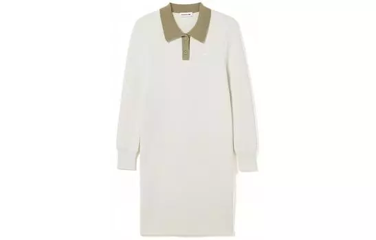 LACOSTE Женское платье с длинными рукавами, цвет 70V/off-white