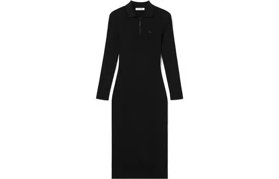 LACOSTE Женское платье с длинными рукавами, цвет Black