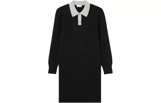 LACOSTE Женское платье с длинными рукавами, цвет Black