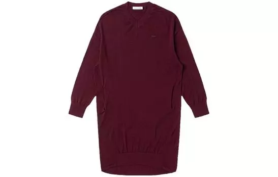 LACOSTE Женское платье с длинными рукавами, цвет Burgundy