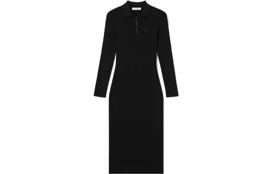 LACOSTE Женское платье с длинными рукавами, цвет Black