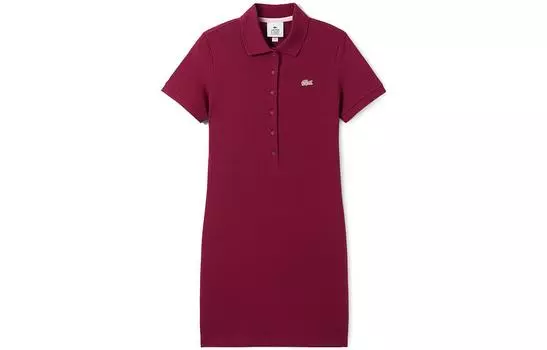 LACOSTE Женское платье с короткими рукавами, цвет Burgundy
