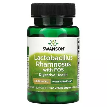 Lactobacillus Rhamnosus с ФОС, 5 миллиардов КОЕ, 60 растительных капсул Эмбо Swanson