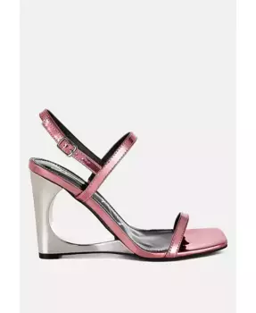 Ладра Металлик Фэнтези Сандалии на клиновидном каблуке London Rag, розовый