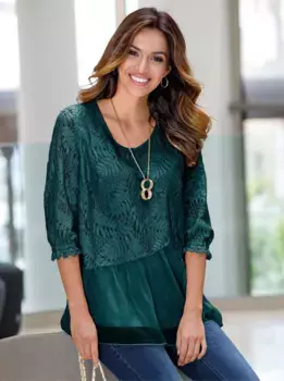 Lady кружевная блузка, цвет Petrol