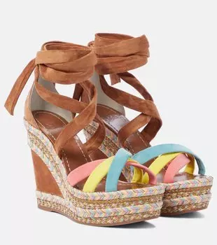 Lagoadonna 120 замшевые эспадрильи на клиновидной подошве Christian Louboutin