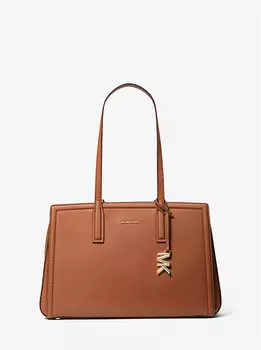 Laila кожаная сумка-тоут среднего размера Michael Kors, коричневый