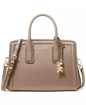 Лайла Маленькая Кожаная Сумка-Сатчел Michael Kors, коричневый/бежевый