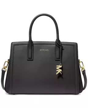 Лайла Средняя Кожаная Сумка Через Плечо Michael Kors, черный